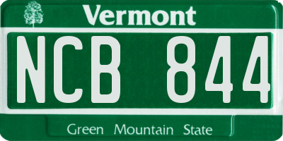 VT license plate NCB844
