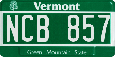 VT license plate NCB857