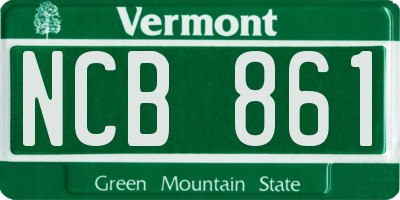 VT license plate NCB861