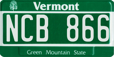 VT license plate NCB866