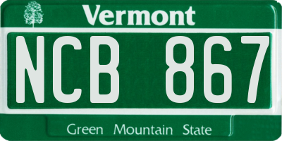 VT license plate NCB867