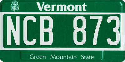 VT license plate NCB873