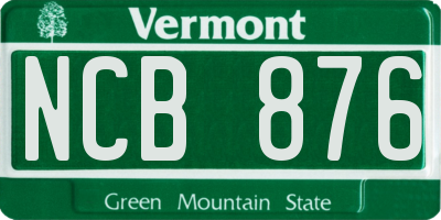 VT license plate NCB876