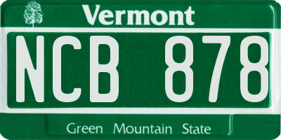 VT license plate NCB878