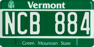 VT license plate NCB884
