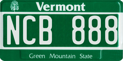 VT license plate NCB888