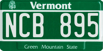 VT license plate NCB895