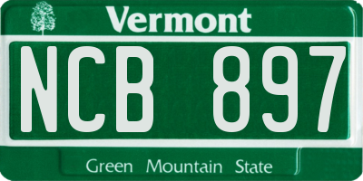 VT license plate NCB897