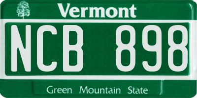 VT license plate NCB898