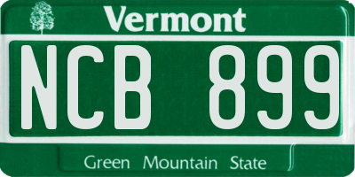 VT license plate NCB899