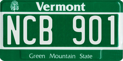 VT license plate NCB901