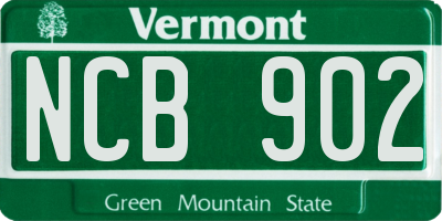 VT license plate NCB902