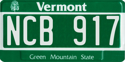 VT license plate NCB917