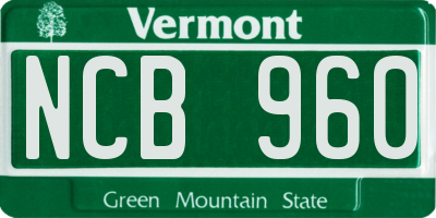 VT license plate NCB960