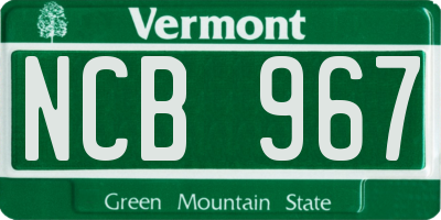 VT license plate NCB967