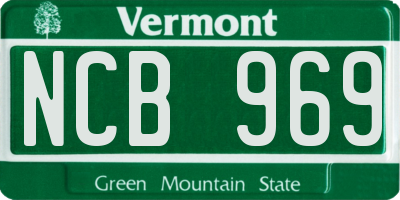 VT license plate NCB969