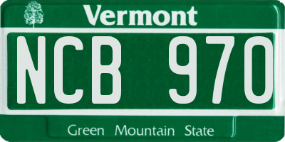 VT license plate NCB970