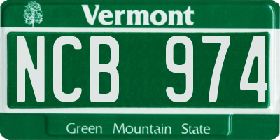 VT license plate NCB974
