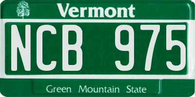 VT license plate NCB975