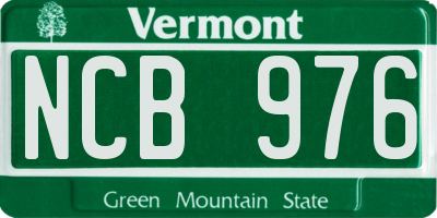 VT license plate NCB976