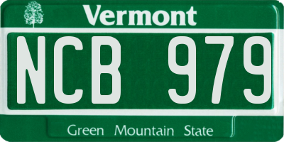 VT license plate NCB979