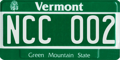 VT license plate NCC002