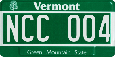 VT license plate NCC004