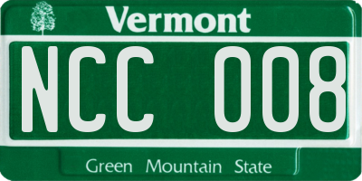 VT license plate NCC008