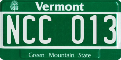 VT license plate NCC013