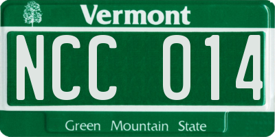 VT license plate NCC014
