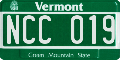 VT license plate NCC019