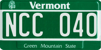 VT license plate NCC040