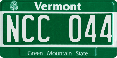 VT license plate NCC044