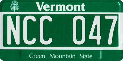 VT license plate NCC047
