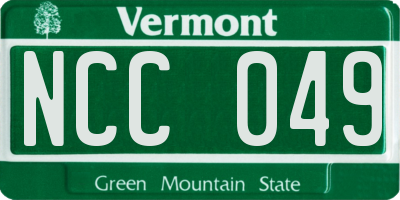 VT license plate NCC049