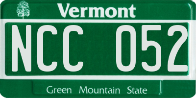 VT license plate NCC052