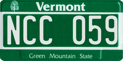 VT license plate NCC059
