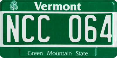 VT license plate NCC064