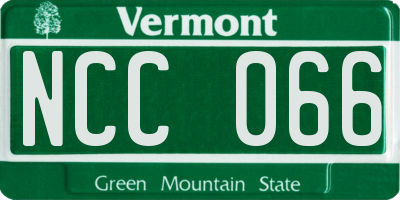 VT license plate NCC066