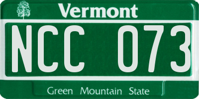 VT license plate NCC073