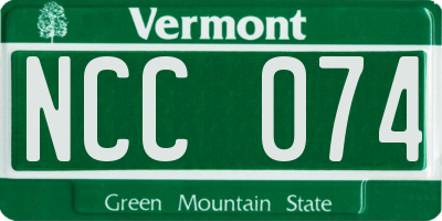 VT license plate NCC074