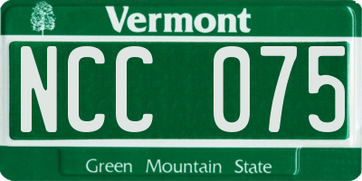 VT license plate NCC075