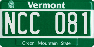 VT license plate NCC081