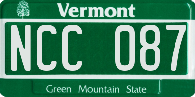 VT license plate NCC087