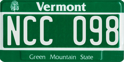 VT license plate NCC098