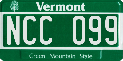 VT license plate NCC099