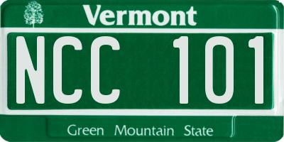 VT license plate NCC101