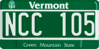 VT license plate NCC105
