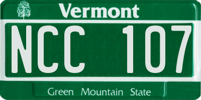 VT license plate NCC107