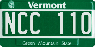 VT license plate NCC110
